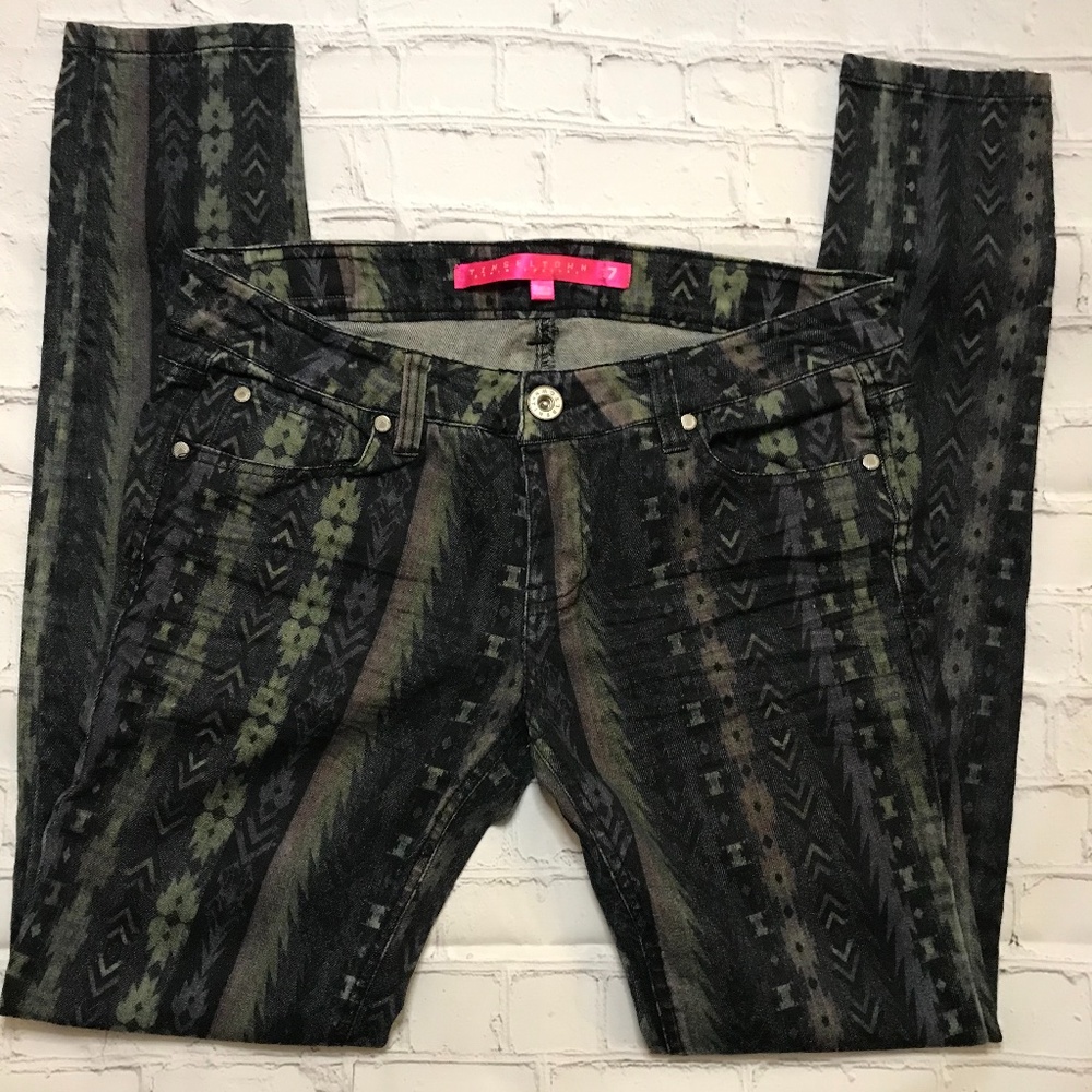 Tinseltown Denim Couture Aztec Print